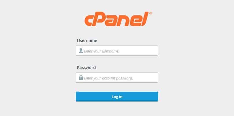 Log in to the cPanel