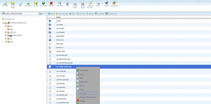 Right click on wp-config-sample.php