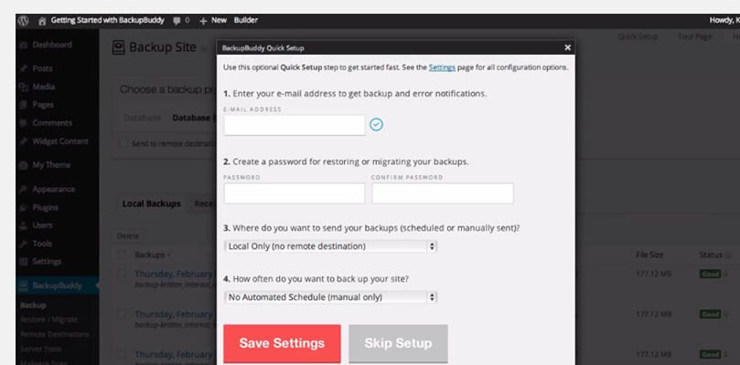 BackupBuddy Quick Setup