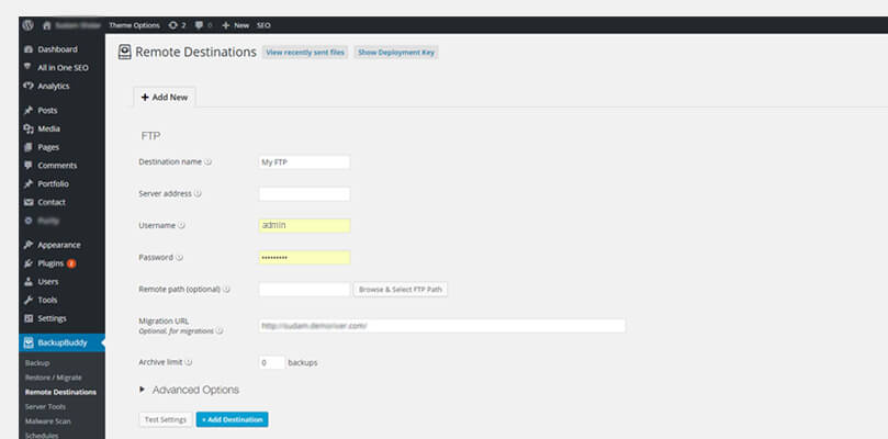 Fill the required fields save settings