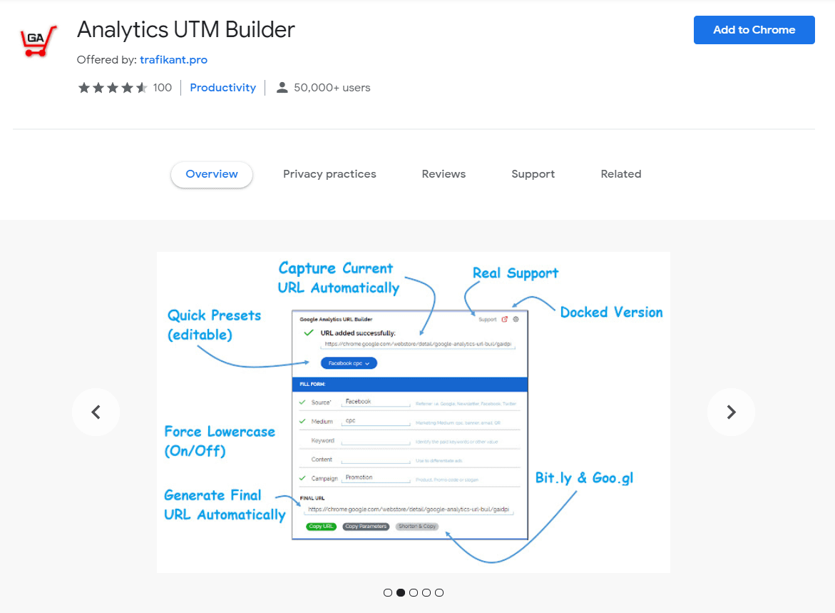 Analytics UTM Builder Chrome Extension