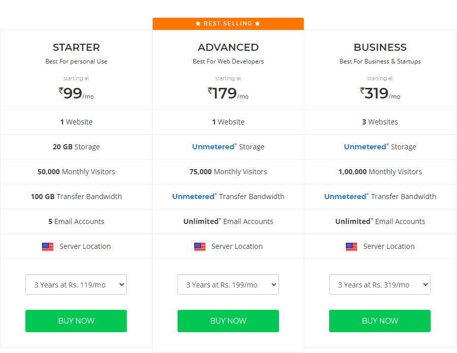 Bigrock Pricing