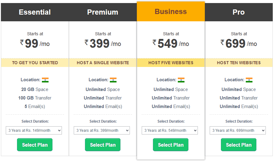 Bigrock Windows Hosting Plan