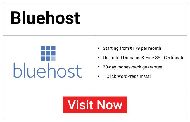 Bluehost banner image with CTA for the Hostingclues