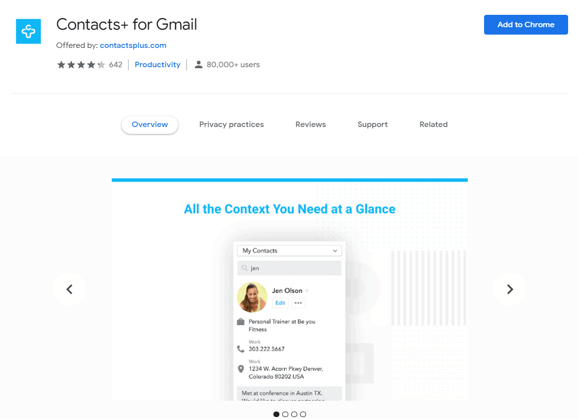 Contacts+ for Gmail