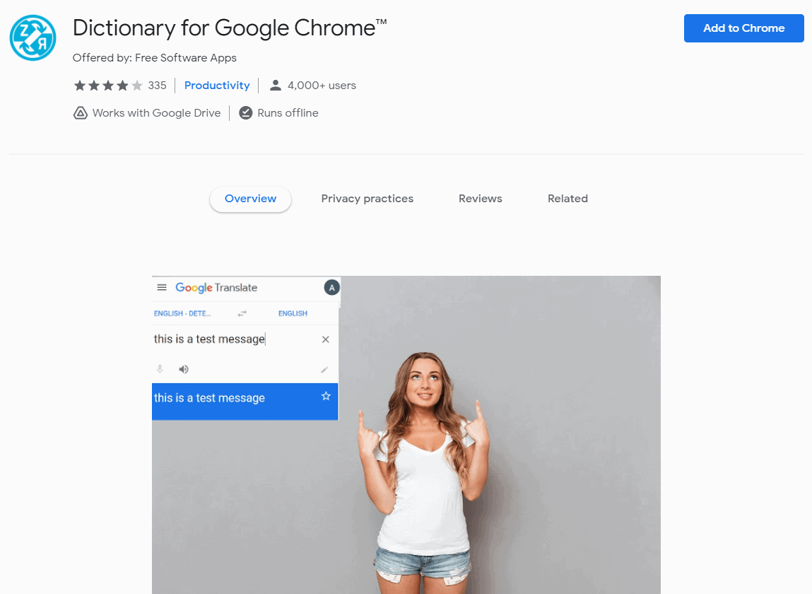 Google Dictionary Chrome Extension