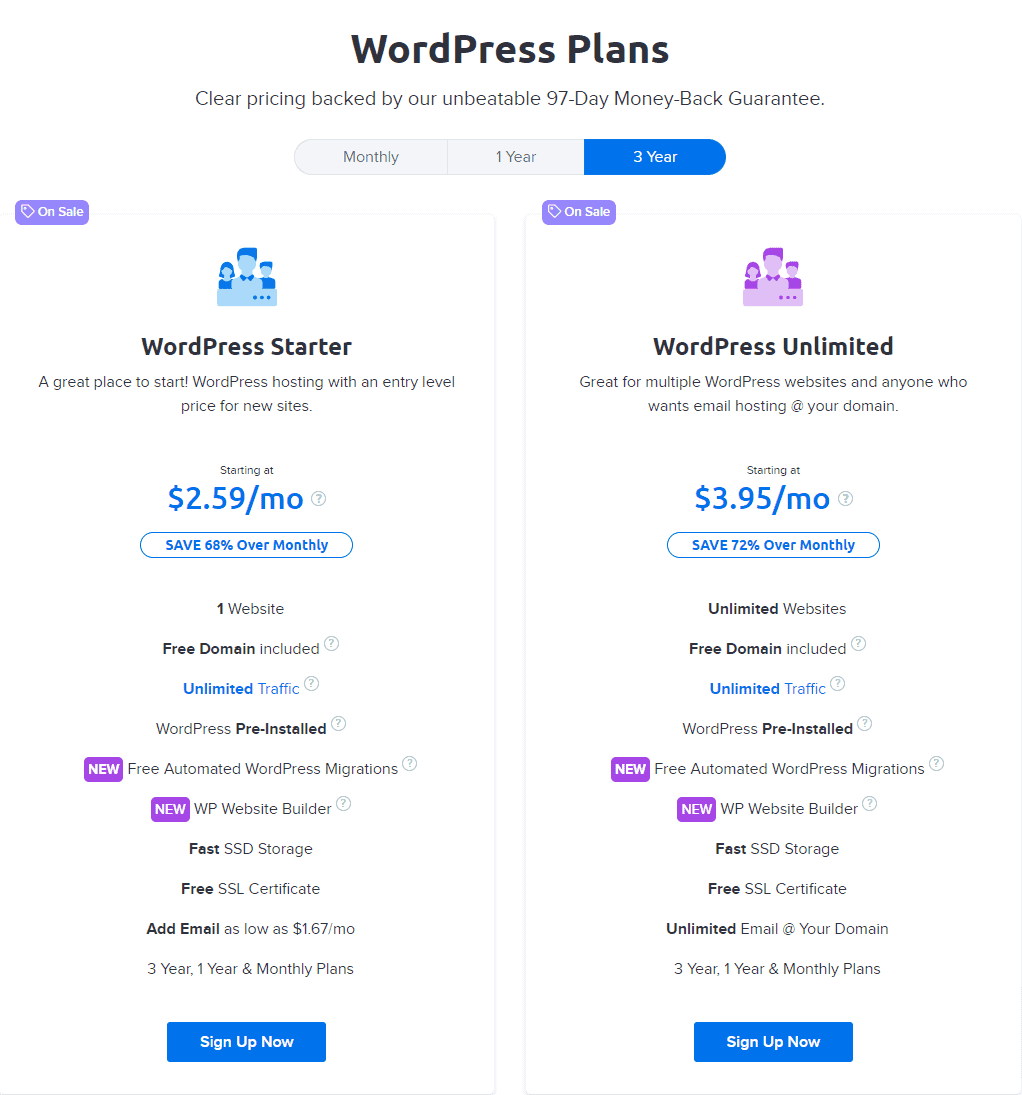 DreamHost WordPress Plans
