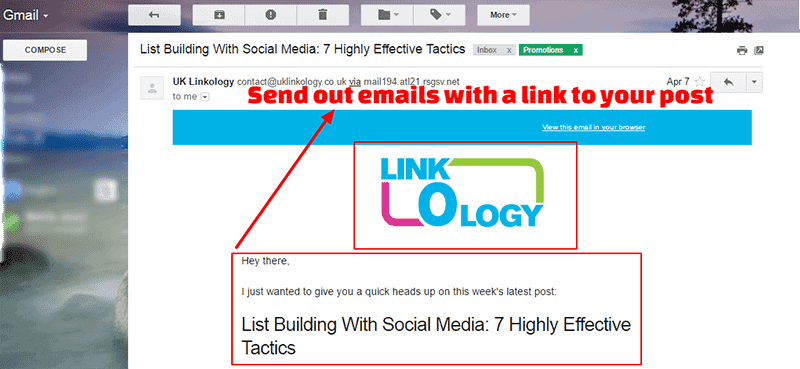 Email Your Friends with a Link to Your Post