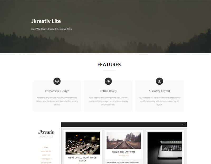 Jkreativ Lite WordPress Theme