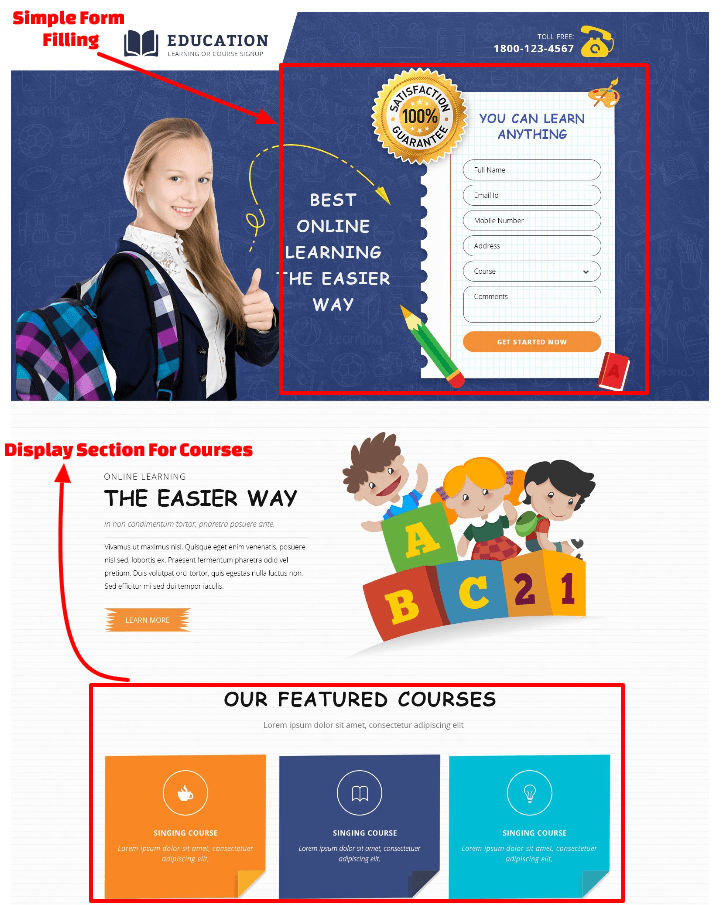 Leadforest Kids Education Landing Page