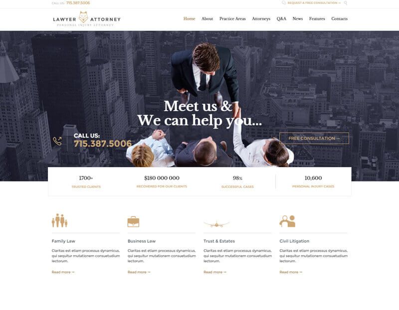 Lawyers Attorneys Legal Office Responsive Theme