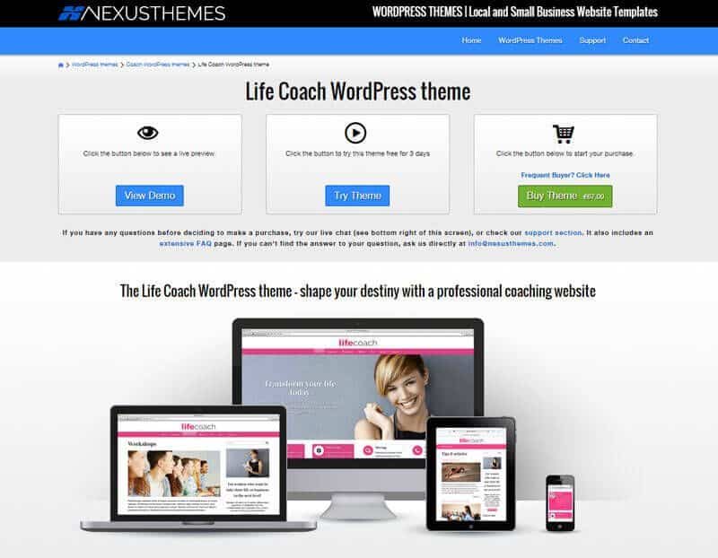 Life Coach WordPress Theme By Nexus Themes