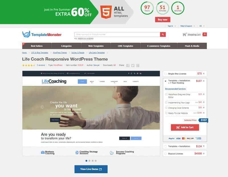 Life Coaching WordPress Theme By Template Monster