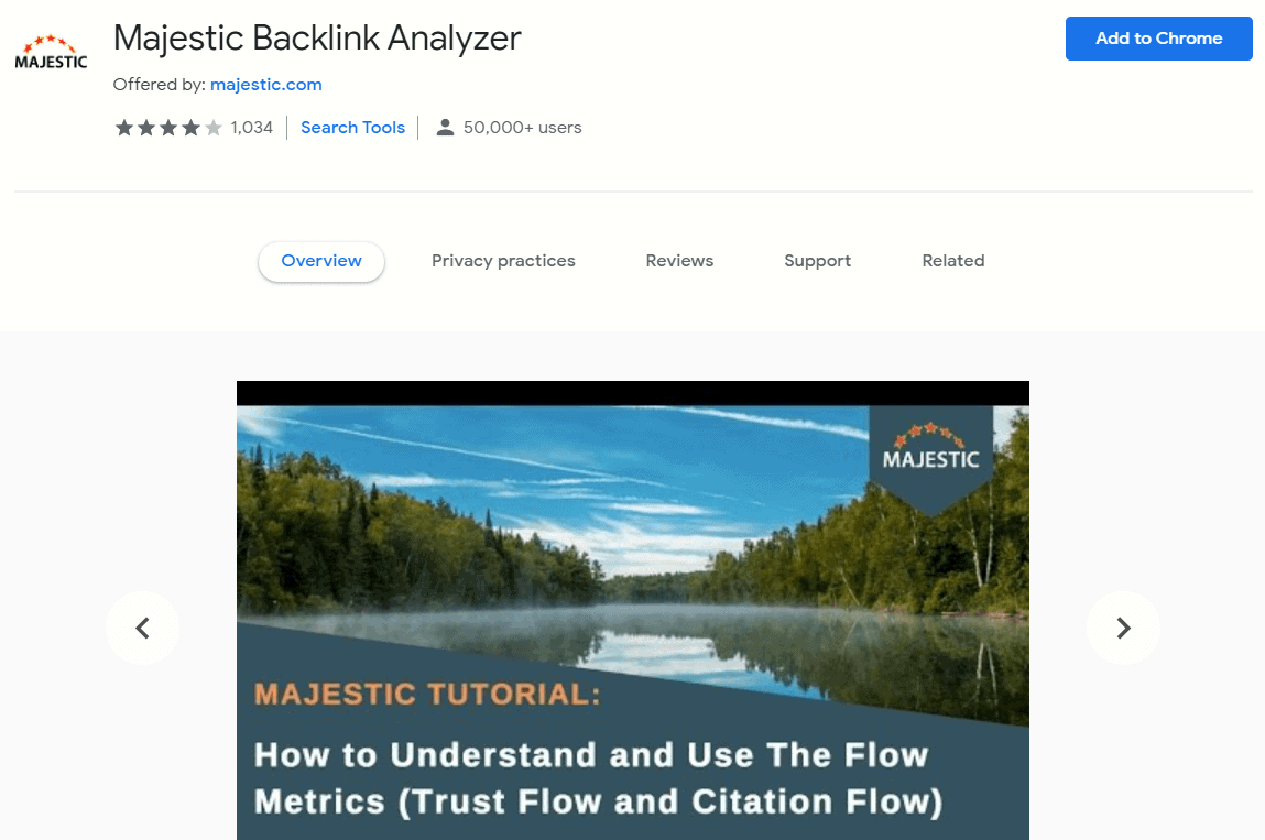 Majestic Backlink Analyzer Chrome Extension