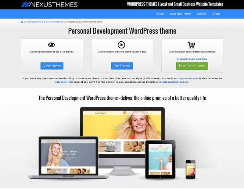 Personal Development WordPress Theme By Nexus Theme