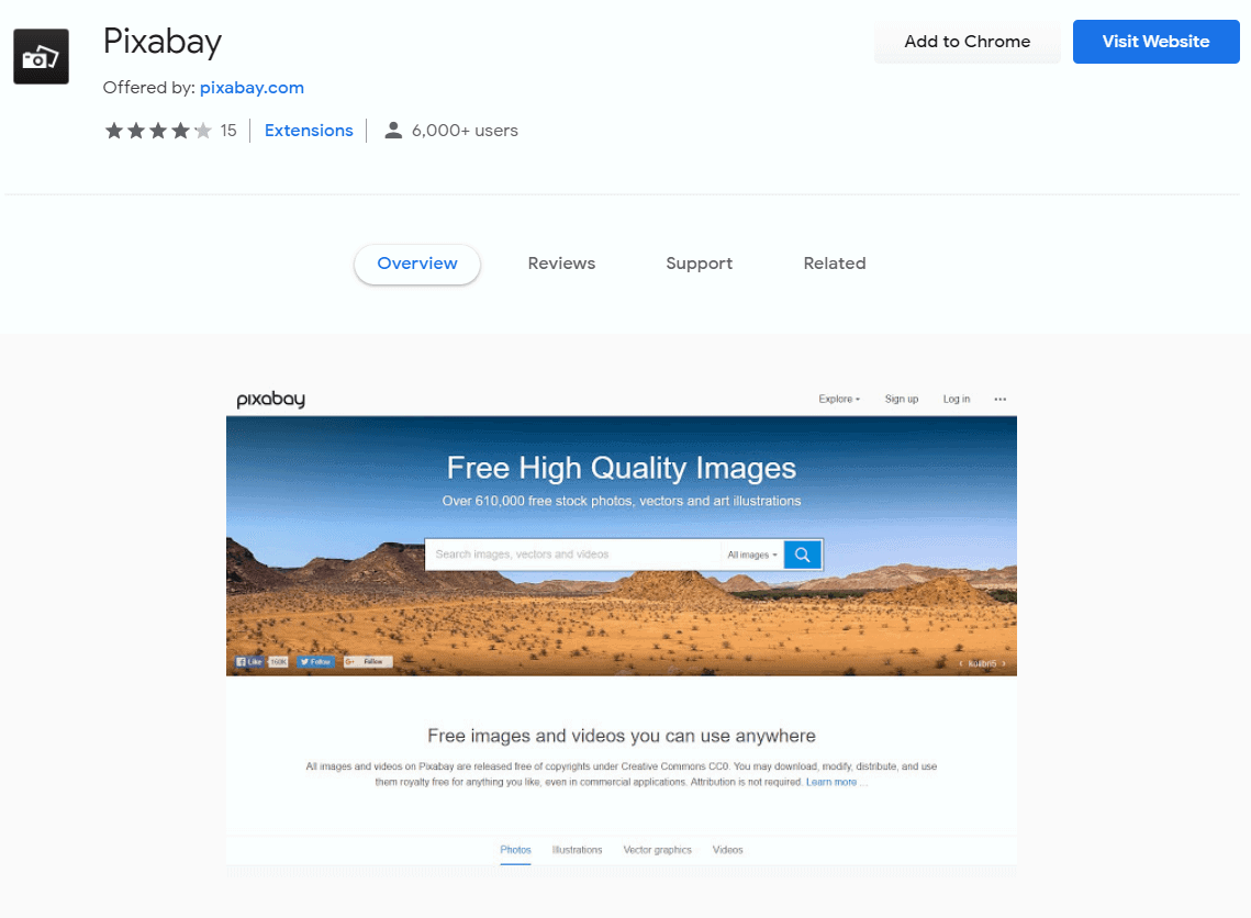 Pixabay Chrome Extension