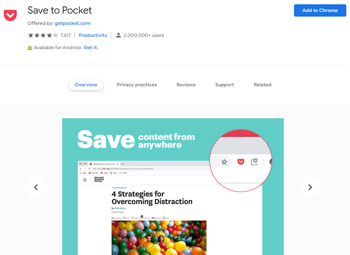 Pocket Chrome Extension