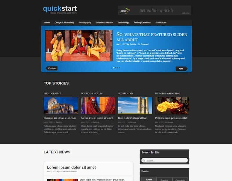 QuickStart WordPress Theme