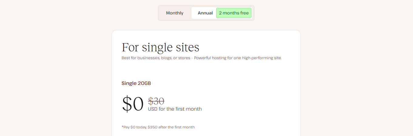Single site hosting
