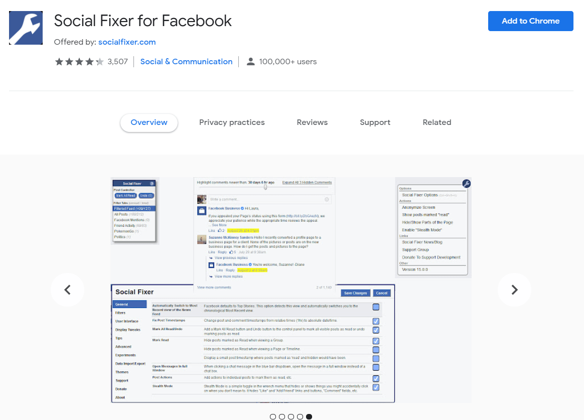 Social Fixer for Facebook