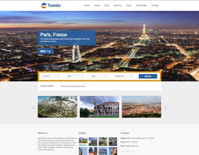 Travelo Responsive Booking WordPress Theme