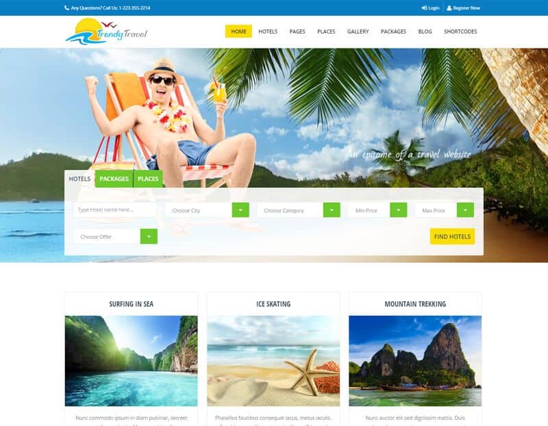 Trendy Travel Multipurpose Tour Package WP Theme