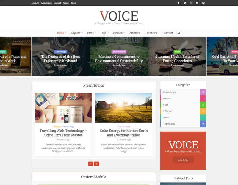 Voice WordPress Theme By ThemeForest