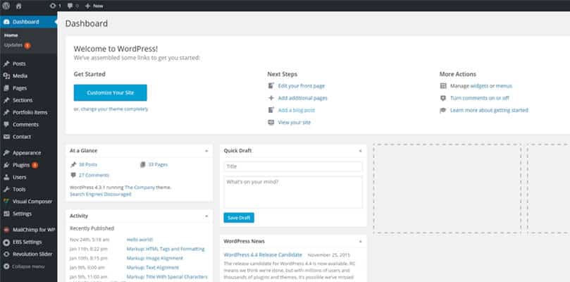 WordPress-dashboard