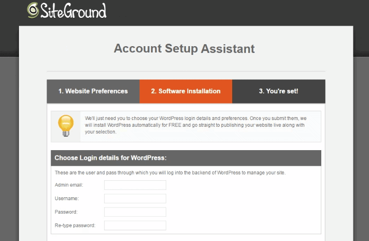 Choose the Login Details for Your WordPress Website