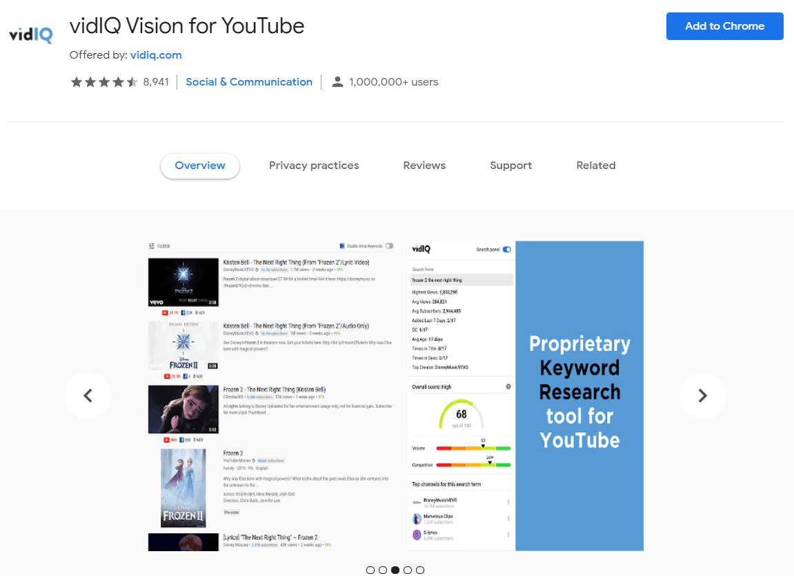 vidIQ Vision for YouTube